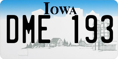 IA license plate DME193