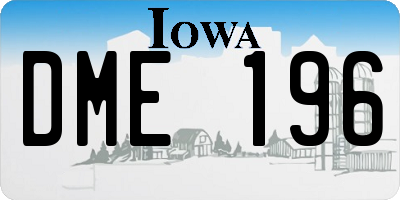 IA license plate DME196