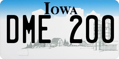 IA license plate DME200