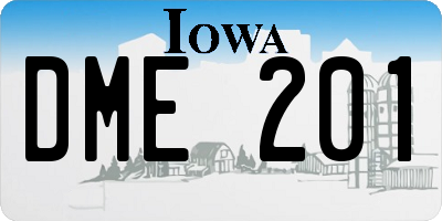 IA license plate DME201