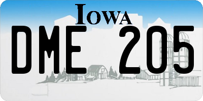 IA license plate DME205