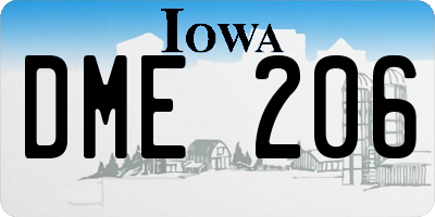 IA license plate DME206