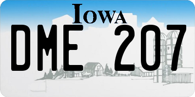 IA license plate DME207