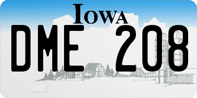 IA license plate DME208