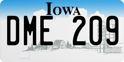 IA license plate DME209