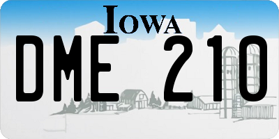 IA license plate DME210