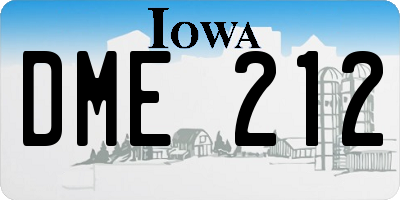 IA license plate DME212