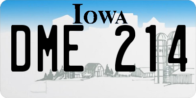 IA license plate DME214