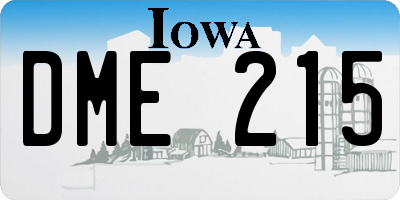 IA license plate DME215