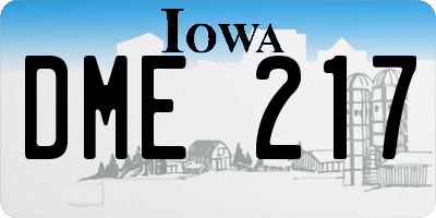 IA license plate DME217