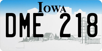 IA license plate DME218