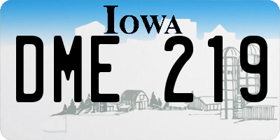 IA license plate DME219