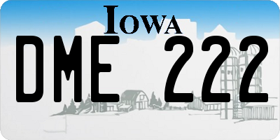IA license plate DME222