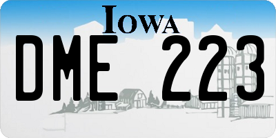 IA license plate DME223