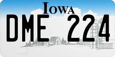 IA license plate DME224