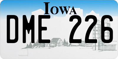 IA license plate DME226