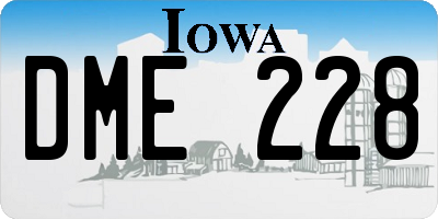 IA license plate DME228