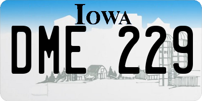 IA license plate DME229