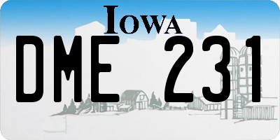IA license plate DME231