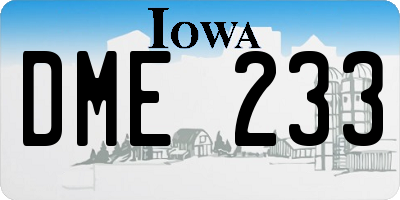 IA license plate DME233