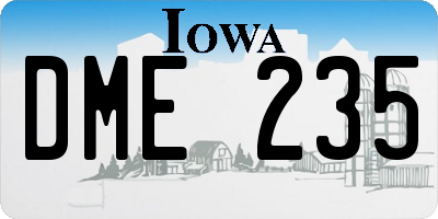 IA license plate DME235