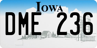 IA license plate DME236