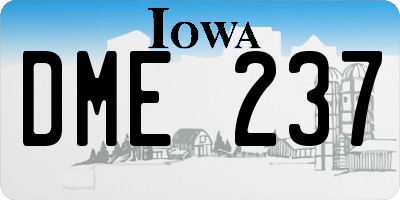 IA license plate DME237