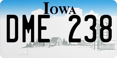 IA license plate DME238
