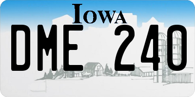 IA license plate DME240
