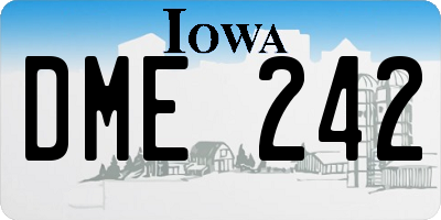 IA license plate DME242