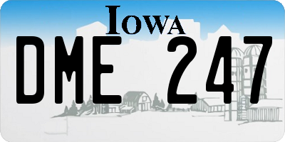 IA license plate DME247
