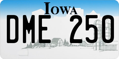 IA license plate DME250