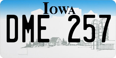 IA license plate DME257