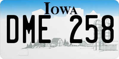 IA license plate DME258