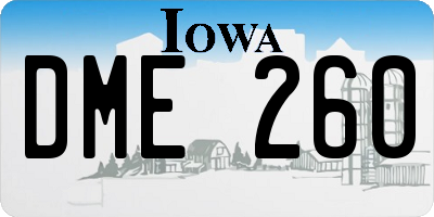 IA license plate DME260
