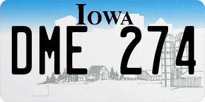 IA license plate DME274