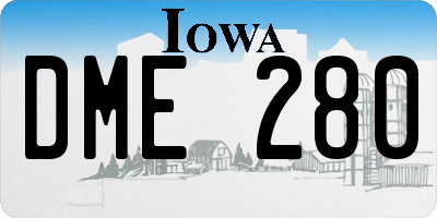 IA license plate DME280