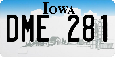 IA license plate DME281
