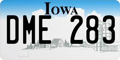 IA license plate DME283