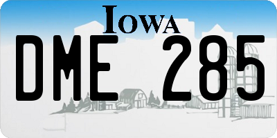 IA license plate DME285