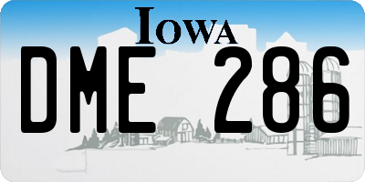 IA license plate DME286