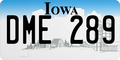 IA license plate DME289