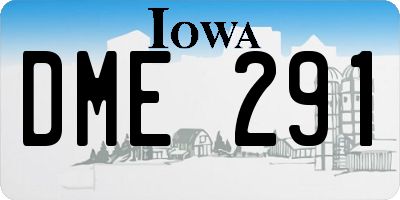 IA license plate DME291