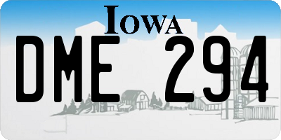 IA license plate DME294