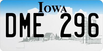 IA license plate DME296