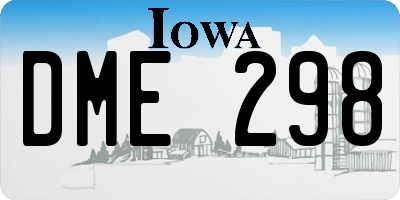 IA license plate DME298