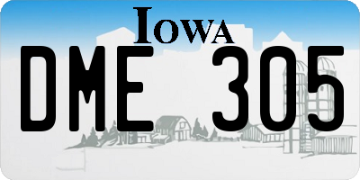IA license plate DME305