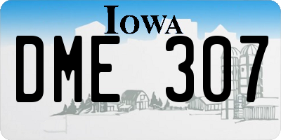 IA license plate DME307