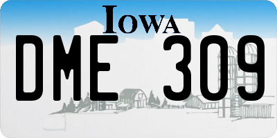 IA license plate DME309