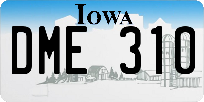 IA license plate DME310